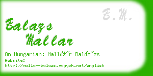 balazs mallar business card